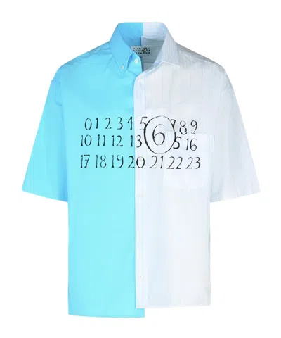 Mm6 Maison Margiela Asymmetrical Shirt In Blue