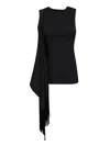 Mm6 Maison Margiela Mm6 By Maison Margiela Asymmetrical Sleeveless Top With Fringed Detail
