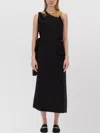 Mm6 Maison Margiela Asymmetrical Top With Fitted Bodice And Flowing Skirt In Black