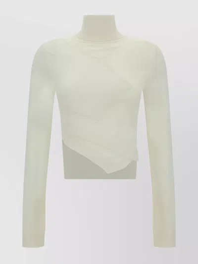 Mm6 Maison Margiela Single-stitch Logo Sweater In White