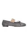 Mm6 Maison Margiela Woman Ballet Flats Midnight Blue Size 8 Textile Fibers In Gray
