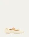 Mm6 Maison Margiela White Leather Anatomic Ballerinas In Banana