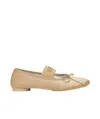Mm6 Maison Margiela Atomic Sole Leather Block Heel Ballerinas In Nude