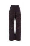 Mm6 Maison Margiela Cotton Joggers With Back Pocket And Distressed Detailing
