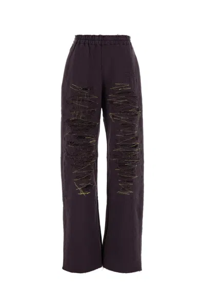 Mm6 Maison Margiela Aubergine Cotton Joggers