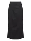 Mm6 Maison Margiela Back-slit Midi Skirt In Black