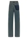 Mm6 Maison Margiela Reversible Denim Trousers Featuring Back Pockets In Blue