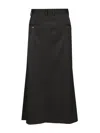 Mm6 Maison Margiela Back-to-back Midi Skirt Skirts Black In Black