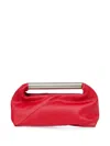 Mm6 Maison Margiela Jappo Rectangular Clutch Textured Leather Handle In Red