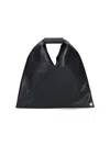 Mm6 Maison Margiela Mm6 By Maison Margiela Asymmetrical Black Mini Bag With Distinctive Handle In Black