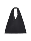 Mm6 Maison Margiela Triangular-shaped Bag With Padded Grip And Metallic Accent In Black
