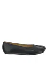 Mm6 Maison Margiela Mm6 By Maison Margiela Square Toe Ballerina Flats With Logo Stitching In Beige