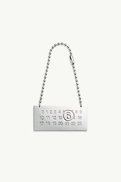 Mm6 Maison Margiela Ball Chain Keyring In Polished Palladio
