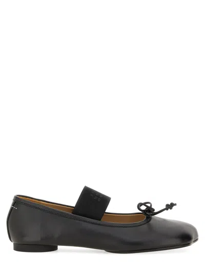 Mm6 Maison Margiela Mm6 By Maison Margiela Ballerina Anatomic Leather Flats In Black