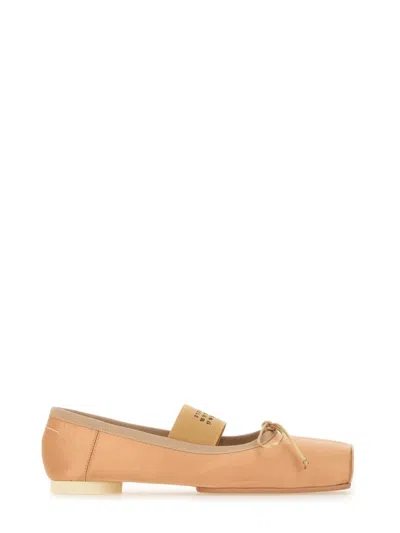 Mm6 Maison Margiela Ballerina Flats With Logo And Bow Detail