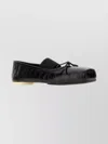 Mm6 Maison Margiela Ballerina Shoes With Bow And Crocodile Effect In Black