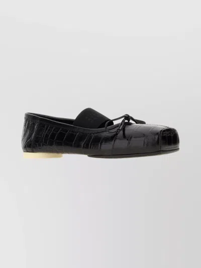 MM6 MAISON MARGIELA BALLERINA SHOES WITH BOW AND CROCODILE EFFECT