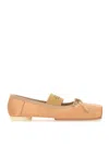 Mm6 Maison Margiela Mm6 By Maison Margiela Ballerina Flats With Logo And Bow Detail In Beige