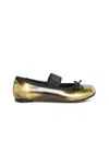 Mm6 Maison Margiela Two-tone Leather Ballet Flats In Black