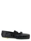 Mm6 Maison Margiela Ballerina Shoes With Bow And Crocodile Effect In Black