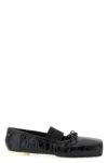 Mm6 Maison Margiela Ballerina Shoes With Bow And Crocodile Effect In Black