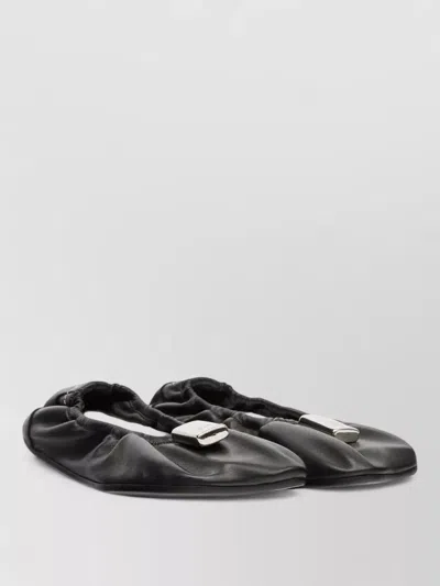 Mm6 Maison Margiela Ballet Flat Shoe Calfskin Lambskin Metal In Black