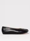 Mm6 Maison Margiela Mm6 By Maison Margiela Square Toe Ballerina Flats With Logo Stitching In Black