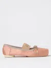 Mm6 Maison Margiela Mm6 By Maison Margiela Ballerina Flats With Logo And Bow Detail In Blush Pink