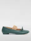 Mm6 Maison Margiela Anatomic Numbers-motif Leather Ballerinas In Grün