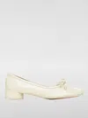 Mm6 Maison Margiela Atomic Sole Leather Block Heel Ballerinas In Pink