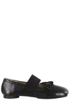 Mm6 Maison Margiela Black Leather Anatomic Numeric Ballerinas By Mm6