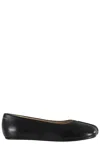 Mm6 Maison Margiela Leather Ballerinas In Black