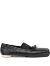 Mm6 Maison Margiela Ballerina Shoes With Bow And Crocodile Effect In Black