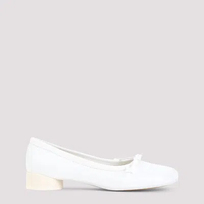Mm6 Maison Margiela 30mm Ballet Leather Pumps In White