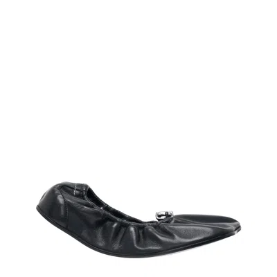 Mm6 Maison Margiela Ballet Shoe With Lock Nappa In Black