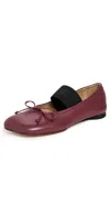 Mm6 Maison Margiela Burgundy Anatomic Numeric Ballerina Flats In Burgundy