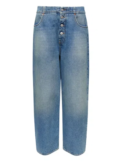 Mm6 Maison Margiela Mm6 By Maison Margiela Straight Leg Cropped Jeans In Blue