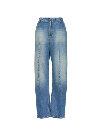 Mm6 Maison Margiela Barrel-leg Jeans In Blue