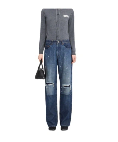 Mm6 Maison Margiela Barrel-leg Jeans In Multi