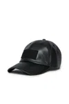 Mm6 Maison Margiela Baseball Cap In Coated Fabric With Patch In Black