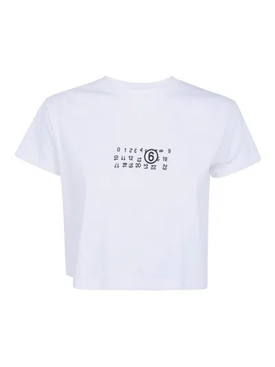 Mm6 Maison Margiela Basic Cropped T-shirt In White