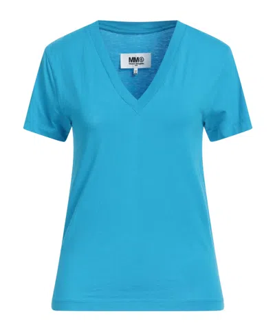 Mm6 Maison Margiela Basic T-shirt In Blue