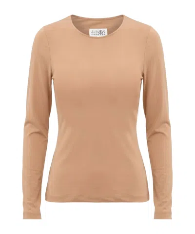 Mm6 Maison Margiela Basic T-shirts In Brown