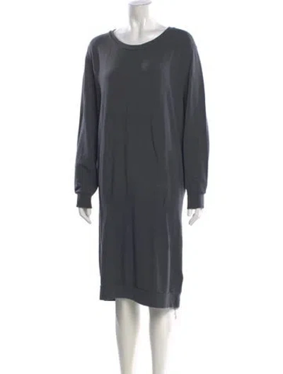Pre-owned Mm6 Maison Margiela Bateau Neckline Mini Dress In Gray