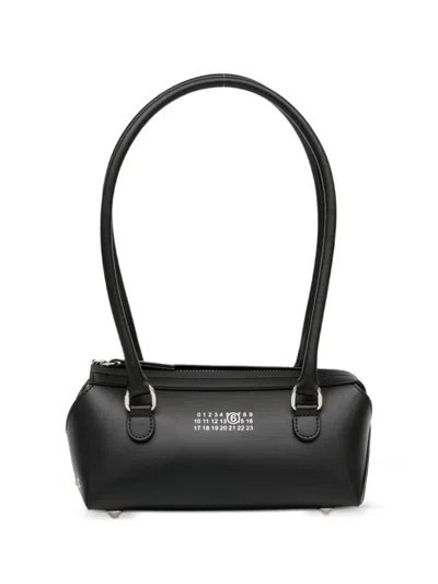 Mm6 Maison Margiela Bauletto J Mini Shoulder Bag In Leather In Black