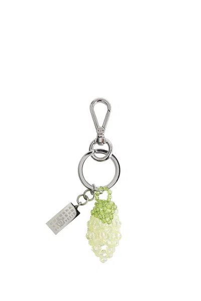 Mm6 Maison Margiela Beaded Lemon Keychain In Brown