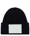 Mm6 Maison Margiela "wool Beanie Hat With Large Logo Patch" In Black