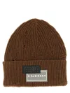 Mm6 Maison Margiela Ribbed Knit Turn-up Brim Hat In Brown