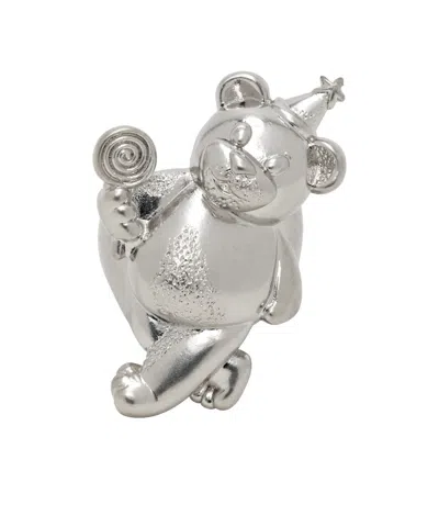 Mm6 Maison Margiela Bear-motif Sculpted Ring In Gray