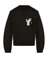 Mm6 Maison Margiela Bear-patch Cotton Sweatshirt In Black